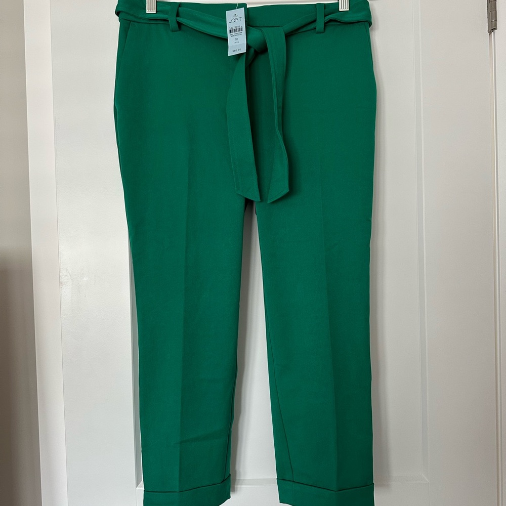 LOFT Vibrant Green Cropped Pants